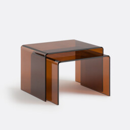 Set of 2 Joan Tempered Glass Nesting Coffee Tables