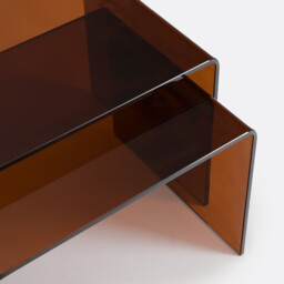 Set of 2 Joan Tempered Glass Nesting Coffee Tables - thumbnail 4