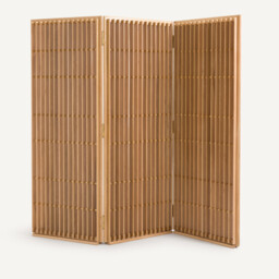 Byobu Solid Oak Openwork Room Divider with 3 Folding Panels - thumbnail 3