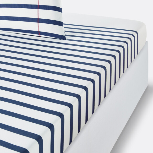 Malo Striped Cotton Fitted Sheet