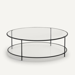 Sybil Tempered Glass Round Coffee Table - thumbnail 1