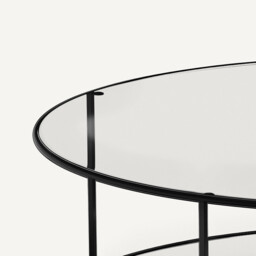 Sybil Tempered Glass Round Coffee Table - thumbnail 3
