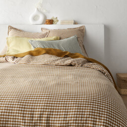 Acélie Bronze Washed Linen Duvet Cover - thumbnail 1