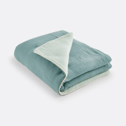 Kumla Two-Tone Cotton Muslin Baby Blanket - thumbnail 3
