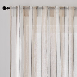 Avori Striped Linen/Cotton Voile Panel with Concealed Tabs - thumbnail 1