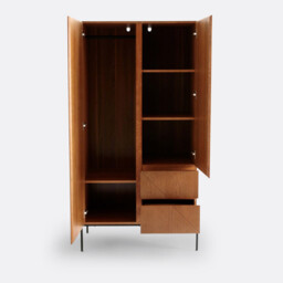 Lodge 2-Door Wood Veneer Wardrobe - thumbnail 3