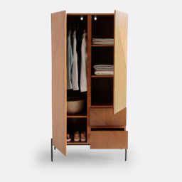 Lodge 2-Door Wood Veneer Wardrobe - thumbnail 4