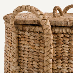 Tima Round Basket with Lid in Water Hyacinth 36.5cm - thumbnail 4