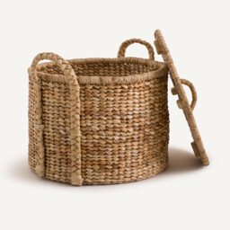 Tima Round Basket with Lid in Water Hyacinth 36.5cm - thumbnail 3