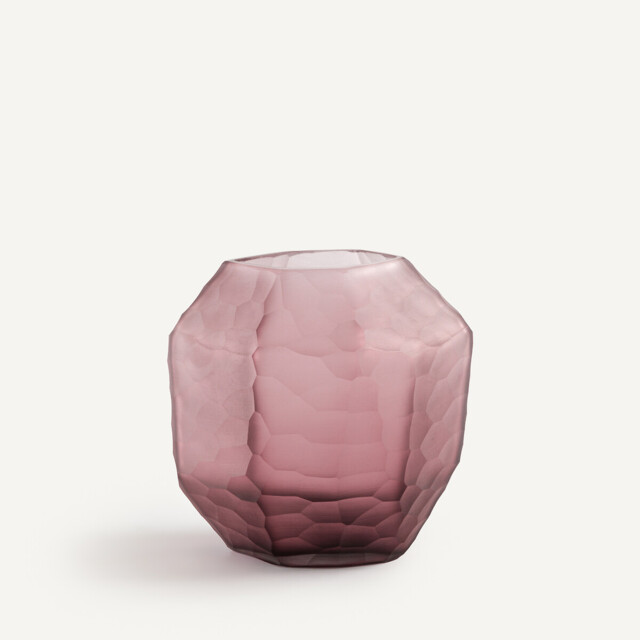 Zenka Vase in Burgundy Frosted Glass - image 1