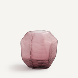 Zenka Vase in Burgundy Frosted Glass - thumbnail 1
