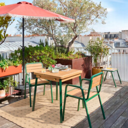 Set of 2 Acacia Metal Garden Amchairs Jaja - thumbnail 2