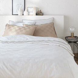 Victor Checkerboard Washed Cotton Satin Duvet Cover - thumbnail 1