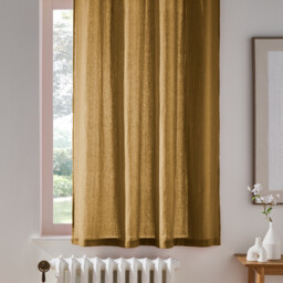 Onega Washed Linen Radiator Curtain with Eyelets - thumbnail 1