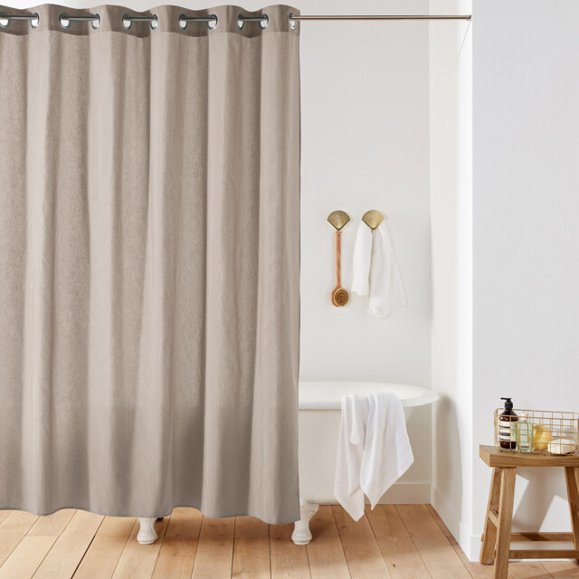 Scenario Plain Canvas Shower Curtain