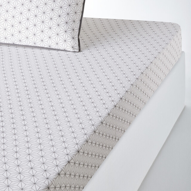 Nordic Geometric Cotton Fitted Sheet