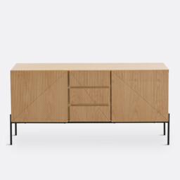 Lodge Oak Veneer 2-Door, 3-Drawer Sideboard - thumbnail 3