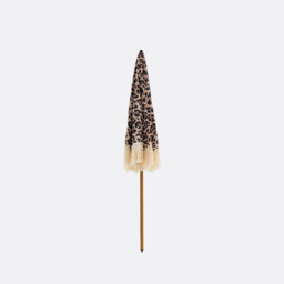 Savana Leopard Print Fringed Parasol - thumbnail 4