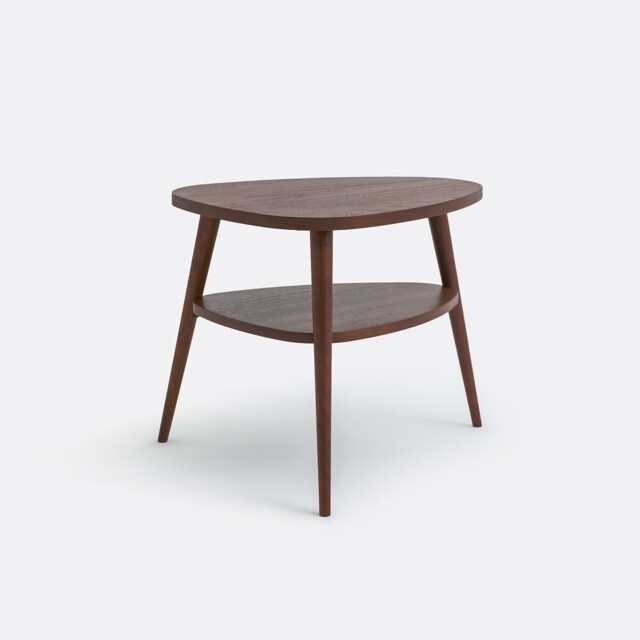 Quilda Walnut/Veneer Two-Tier Vintage Bedside Table - image 1