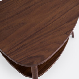Quilda Walnut/Veneer Two-Tier Vintage Bedside Table - thumbnail 2