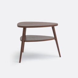 Quilda Walnut/Veneer Two-Tier Vintage Bedside Table - thumbnail 3