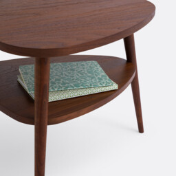 Quilda Walnut/Veneer Two-Tier Vintage Bedside Table - thumbnail 4