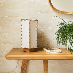 Sixta Table Lamp in Oak and Linen - thumbnail 3