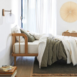Navida Frosted Glass & Oak Wall Lamp - thumbnail 2