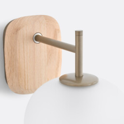 Navida Frosted Glass & Oak Wall Lamp - thumbnail 4
