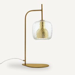 Mistinguett Brass and Chiselled Glass Table Lamp - thumbnail 1