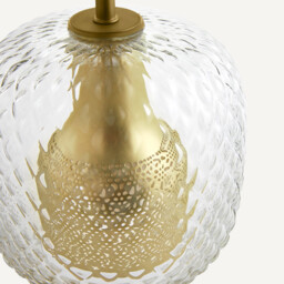 Mistinguett Brass and Chiselled Glass Table Lamp - thumbnail 4