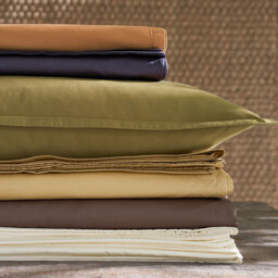 Saria 500 Thread Count Washed Cotton Sateen Flat Sheet - thumbnail 4