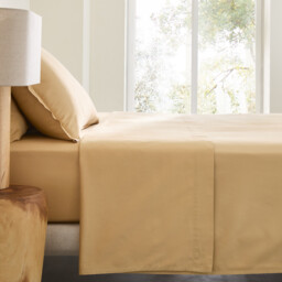 Saria 500 Thread Count Washed Cotton Sateen Flat Sheet - thumbnail 1