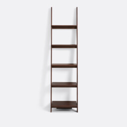 Domeno Wall-Mounted Ladder Bookcase in Walnut-Stained Ash Veneer - thumbnail 2