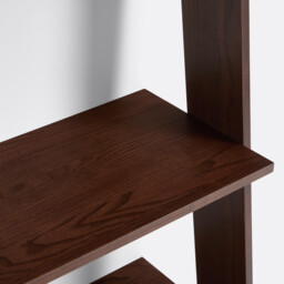 Domeno Wall-Mounted Ladder Bookcase in Walnut-Stained Ash Veneer - thumbnail 4