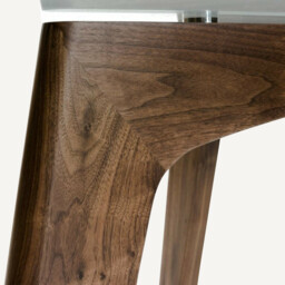 Kristal Glass and Solid Walnut Rectangular Table - thumbnail 2