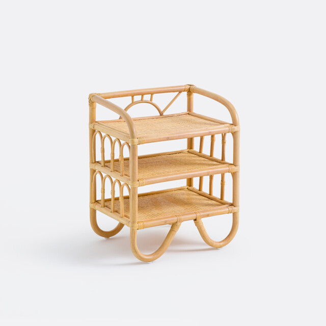 Minetta Vintage Bedside Table in Rattan - image 1