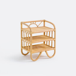 Minetta Vintage Bedside Table in Rattan - thumbnail 1