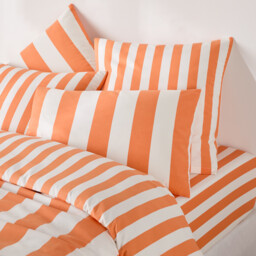Hendaye Orange Striped Cotton Pillowcase - thumbnail 2