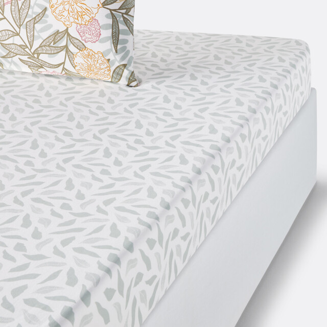 Dolce Floral 100% Cotton Percale 200 Thread Count Fitted Sheet For Deep Mattresses (30cm) - image 1
