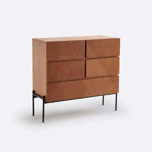 Lodge Wooden Chest of 5 Drawers - image 1