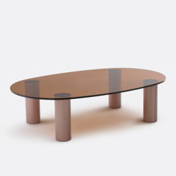 Madeline Brushed-Iron Metal Tempered Glass Coffee Table - thumbnail 1