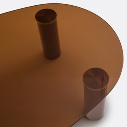 Madeline Brushed-Iron Metal Tempered Glass Coffee Table - thumbnail 3