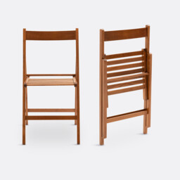 Set of 2 Yoann Folding Chairs in Solid Beech - thumbnail 3