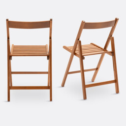 Set of 2 Yoann Folding Chairs in Solid Beech - thumbnail 4