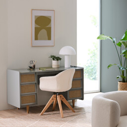 Kaya 6-Drawer Desk with 2 Cabinets - thumbnail 2