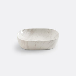 Mabel Oval Ceramic Marble-Effect Washbasin - thumbnail 3