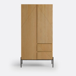 Lodge 2-Door Wood Veneer Wardrobe - thumbnail 3