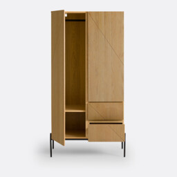 Lodge 2-Door Wood Veneer Wardrobe - thumbnail 4
