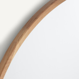 Orion Round Mirror in Solid Oak with Diameter 100cm - thumbnail 4